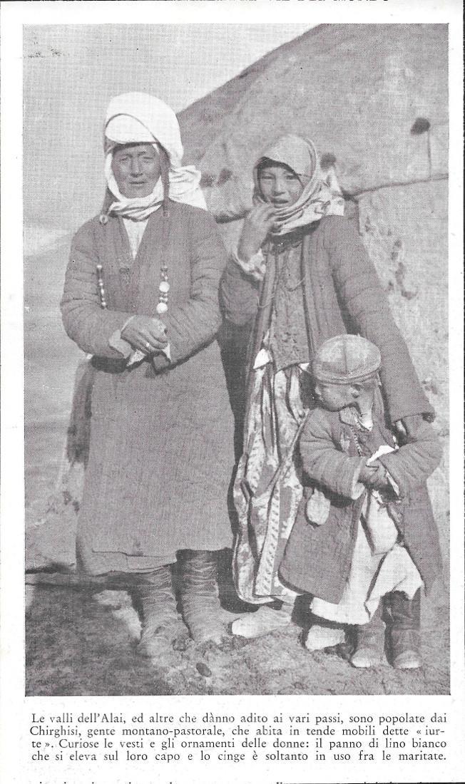 Chirghisi, gente montano-pastorale che popolano le valli dell'Alai. Stampa 1934
