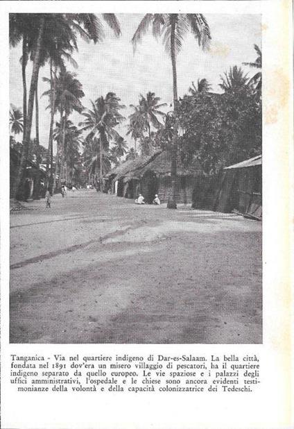 Tanganica. Via nel quartiere indigeno di Dar-es-Salaam. Stampa 1934 - copertina