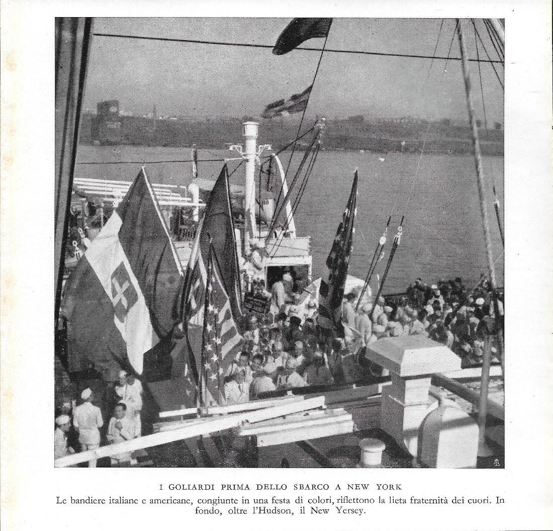 I Goliardi prima dello sbarco a New York. Stampa 1934