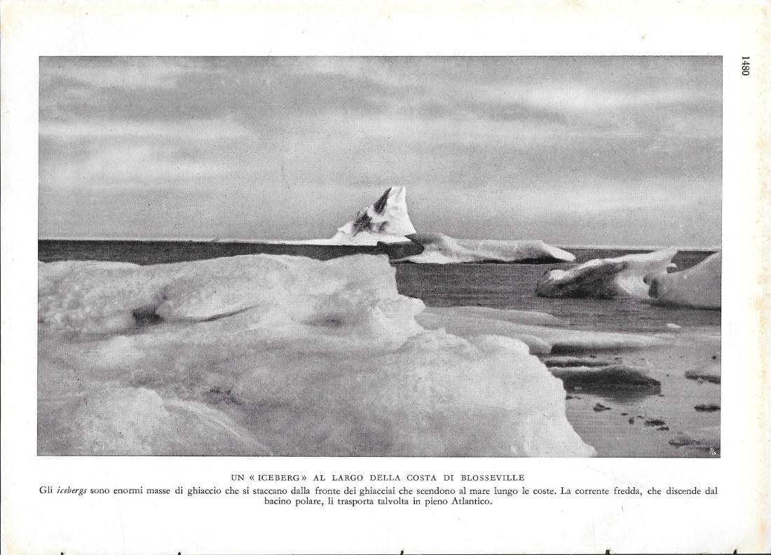 Un iceberg al largo della costa di Blosseville. Stampa 1934