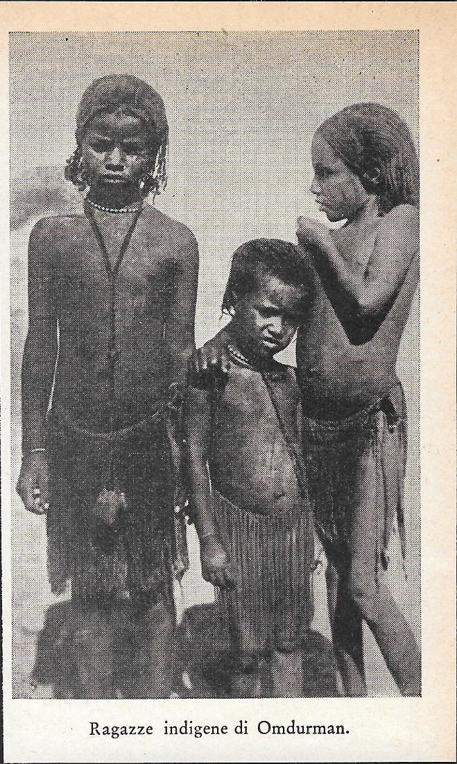 Ragazze indigene di Omdurman (Sudan). Stampa 1934