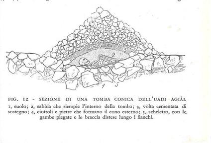 Sezione di una tomba conica dell'Uadi Agiàl (Libia). Stampa 1934 - copertina