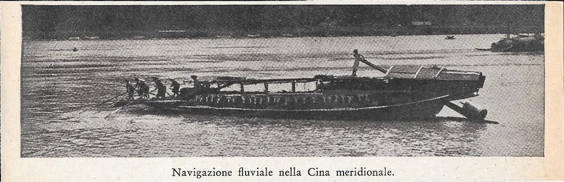 Navigazione fluviale nella Cina meridionale. Stampa 1934