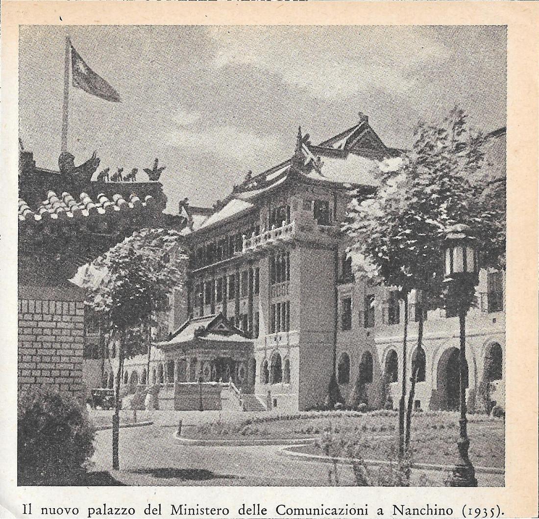 Il nuovo palazzo del Ministero delle Comunicazioni a Nanchino. Stampa 1934
