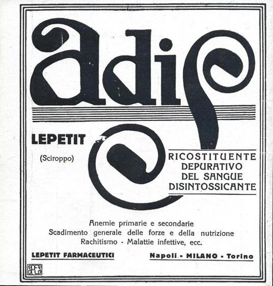 Adis. Petit Farmaceutici. Advertising 1923 - copertina