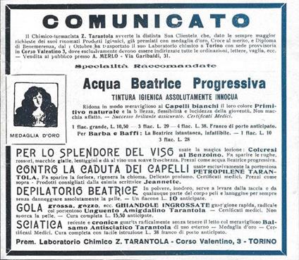 Acqua Beatrice Progressiva. Advertising 1923 - copertina