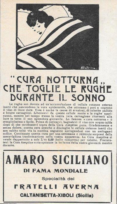 Amaro Siciliano. Fratelli Averna. Advertising 1923 - copertina