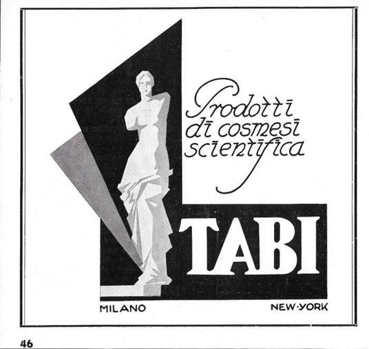 Tabi. Prodotti di cosmesi scientifica. Advertising 1939 - copertina