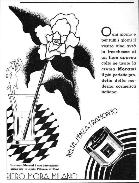 Crema Morami, Beltà senza tramonto. Piero Mora Milano. Advertising 1939 - copertina