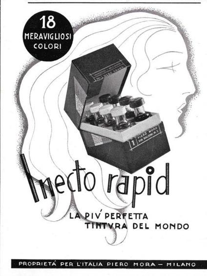 Inecto Rapid. La più perfetta tintura del mondo. Advertising 1939 - copertina