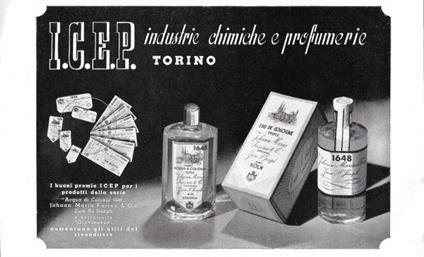 Icep Industrie Chimiche E Profumerie. Torino. Advertising 1939 - copertina