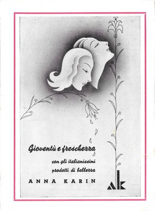 Anna Karin, Gioventù e Freschezza. Advertising 1939 - copertina