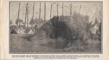 C'est dans une hutte, qu'on installe poste de secours. Stampa 1915 - copertina
