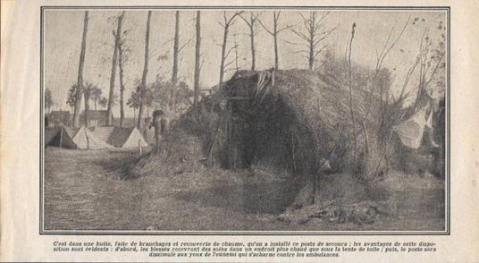 C'est dans une hutte, qu'on installe poste de secours. Stampa 1915 - copertina