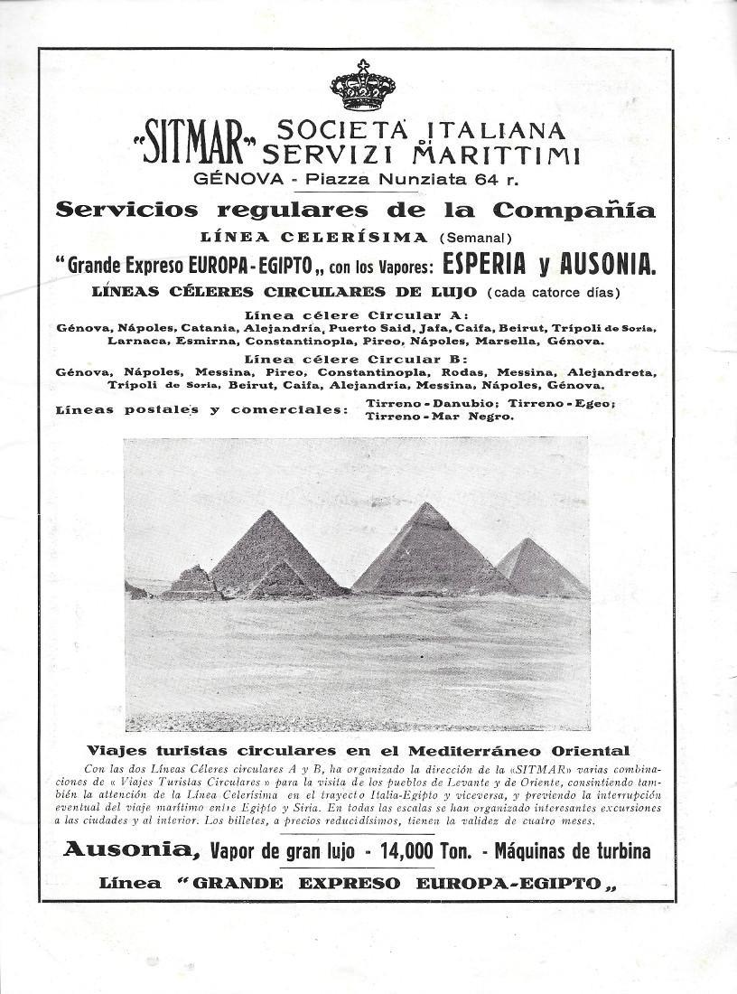 Cora, Spumanti Vermouth Torino / Sitmar, Soc. Italiana servizi Marittimi. Advertising 1934