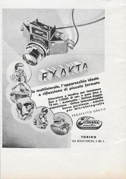 Exakta. Ihagee. Advertising 1939 - copertina