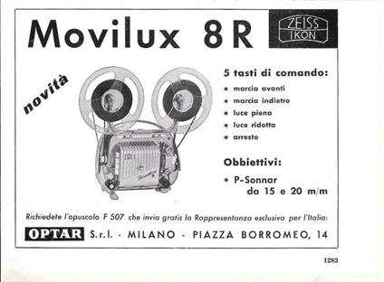 Movilux 8R. Zeiss Ikon. Advertising 1962 - copertina