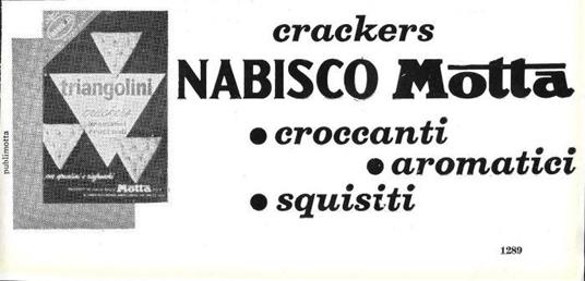 Crackers Nabisco Motta. Advertising 1962 - copertina