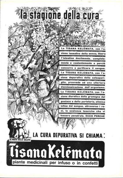 Tisana Kelémata. Advertising 1962 - copertina