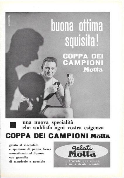 Gelati Motta. Coppa dei Campioni. Advertising 1962 - copertina