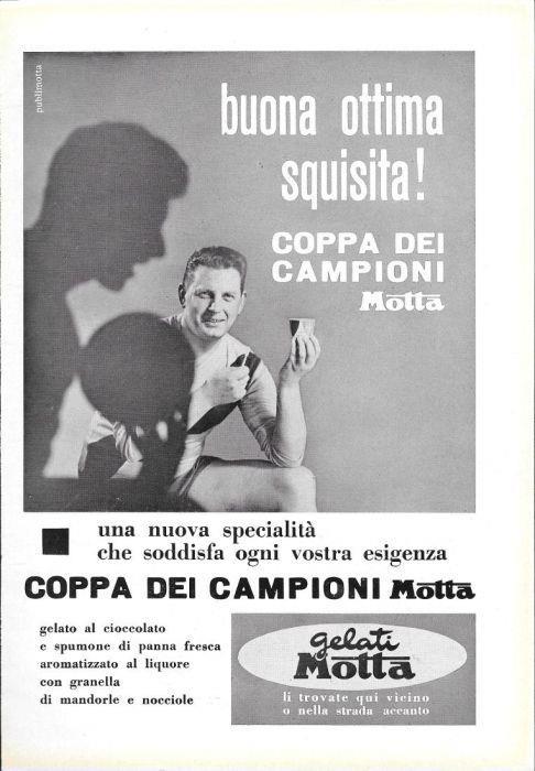 Gelati Motta. Coppa dei Campioni. Advertising 1962 - copertina