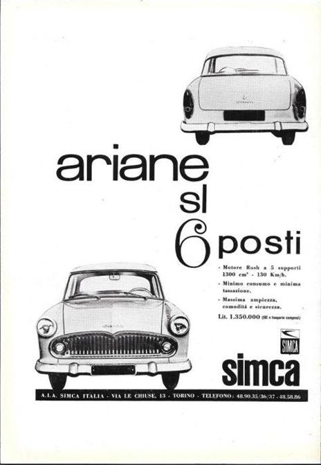 Simca Ariane SL. 6 posti / Orbis. Agenzia Viaggi Polacca. Advertising 1962 - copertina