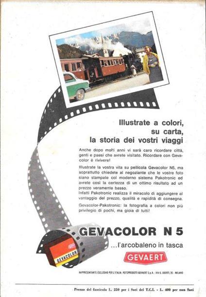 Pellicola Gevacolor N5. Advertising 1962 - copertina