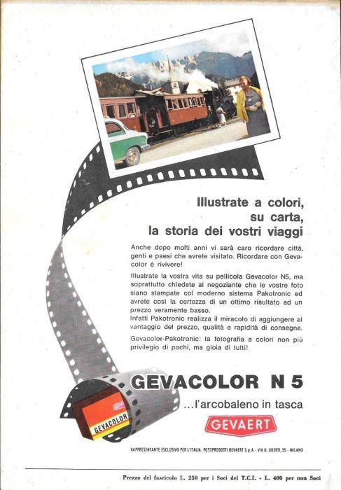 Pellicola Gevacolor N5. Advertising 1962 - copertina