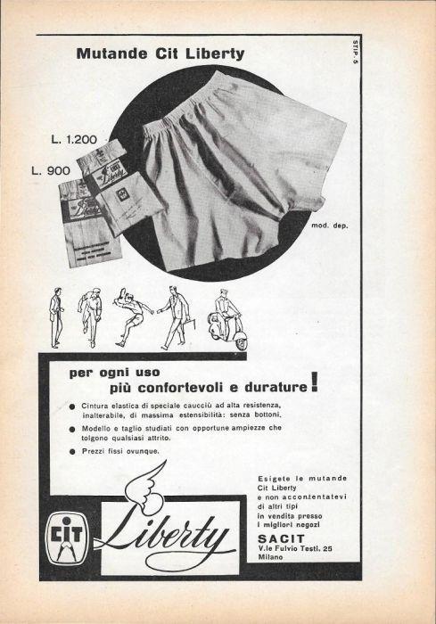 Mutande Cit Liberty. Advertising 1958 - copertina