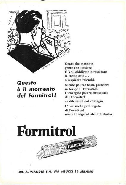Formitrol. Advertising 1958 - copertina
