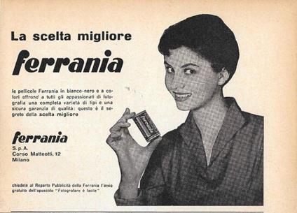 Pellicole Ferrania la scelta migliore. Advertising 1958 - copertina