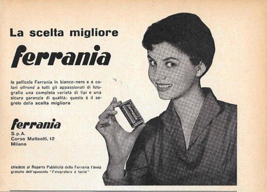 Pellicole Ferrania la scelta migliore. Advertising 1958 - copertina