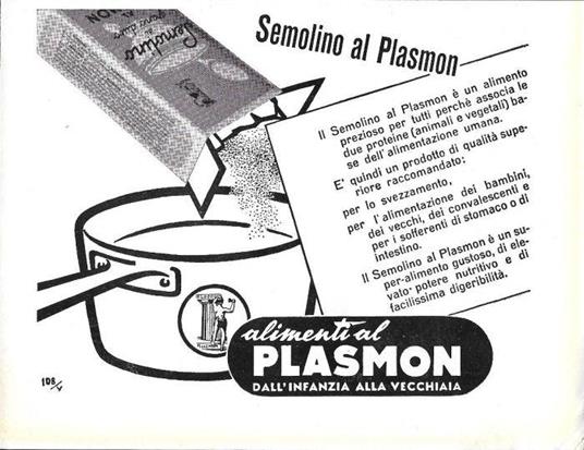 Semolino al Plasmon. Advertising 1958 - copertina