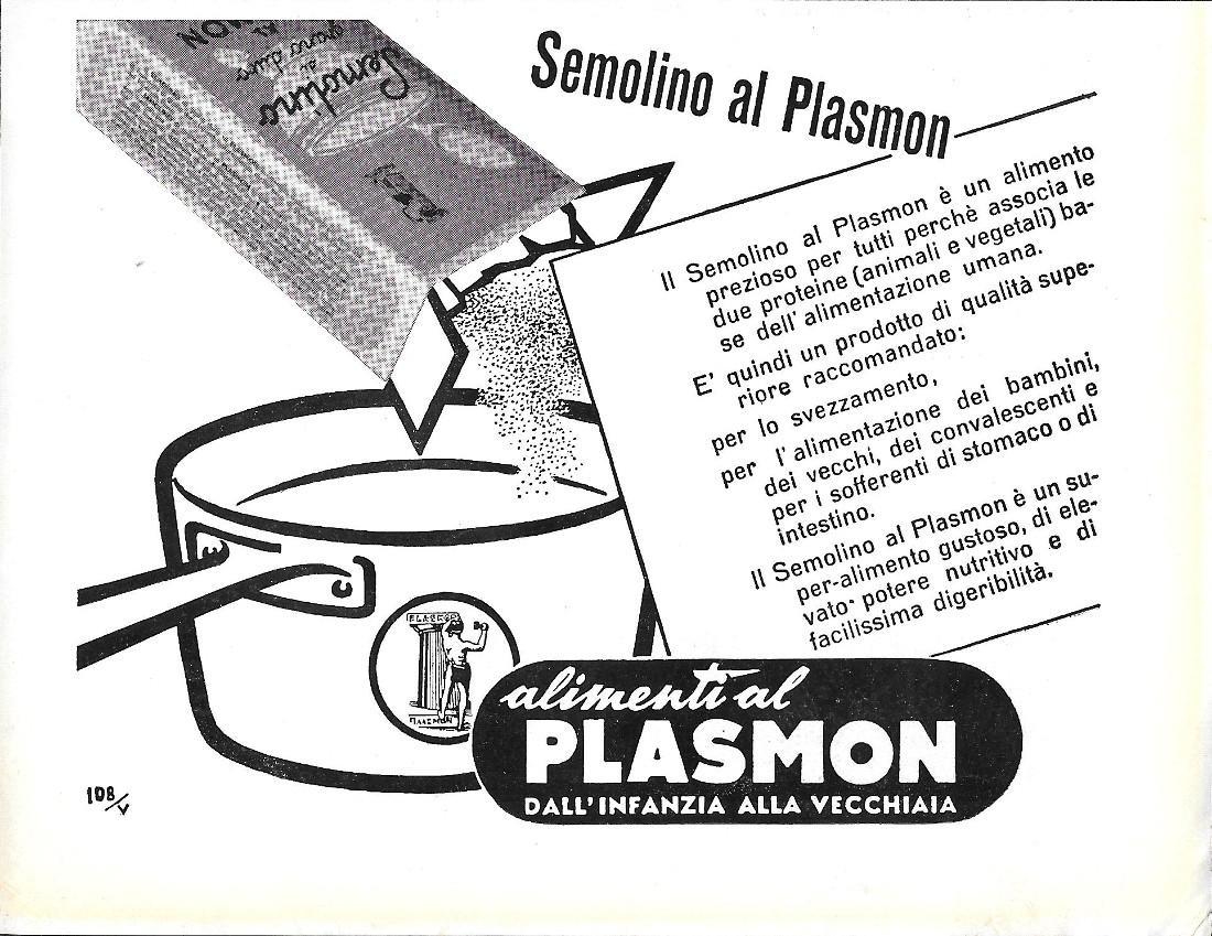 Semolino al Plasmon. Advertising 1958
