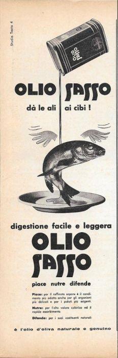 Olio Sasso. Pesce. Advertising 1958 - copertina