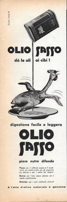 Olio Sasso. Pollo. Advertising 1958 - copertina