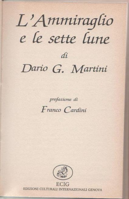 L' ammiraglio e le sette lune - Dario G. Martini - Dario G. Martini - copertina