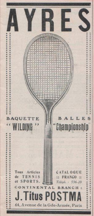 J. Titus Postma, tous pour le tennis et le sports. Advertising 1912 - copertina