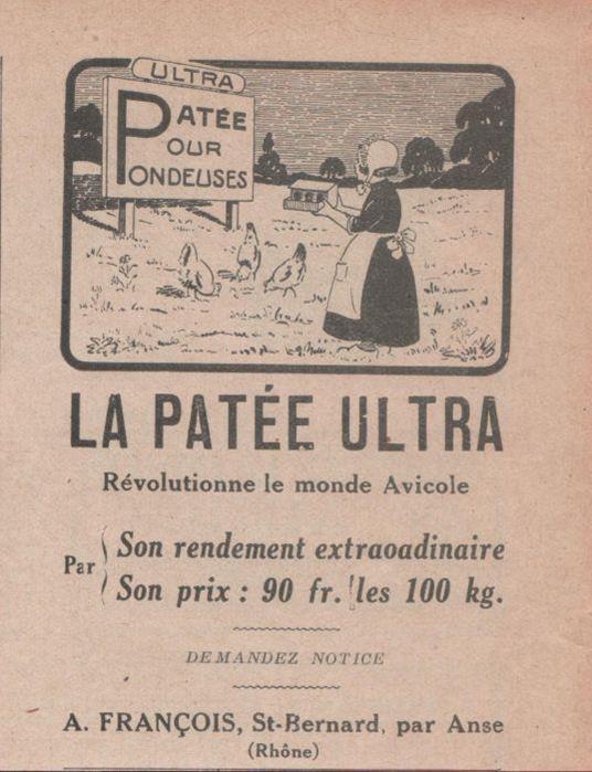 La patee ultra. A. Francois. St. Bernard par Anse. Advertising 1924 - copertina