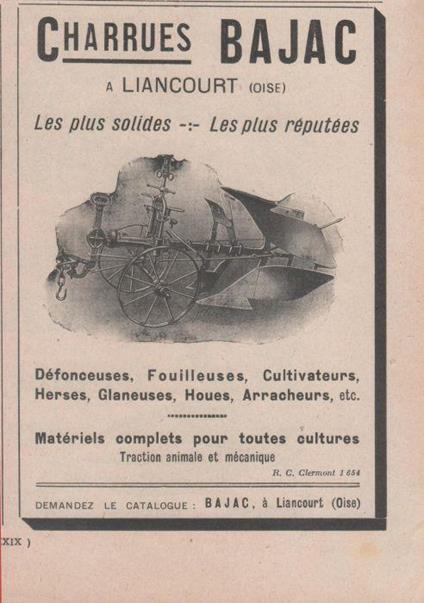 Charrues Bajac. Advertising 1924 - copertina