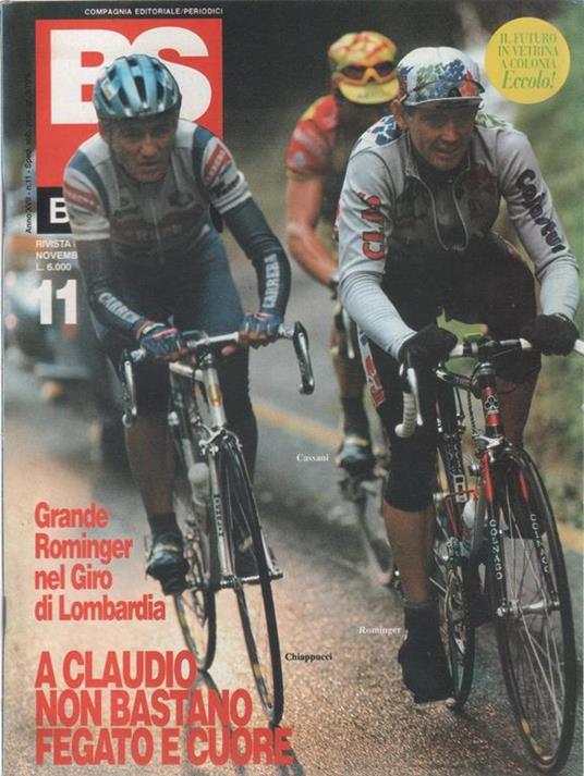 BS bicisport. 1992. n. 11. A Rominger il giro di Lombardia, A Claudio non basta il cuore - copertina