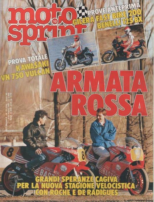 Motor sprint. n. 10-1987. Grandi speranze Cagiva con Roche e Radigues - copertina