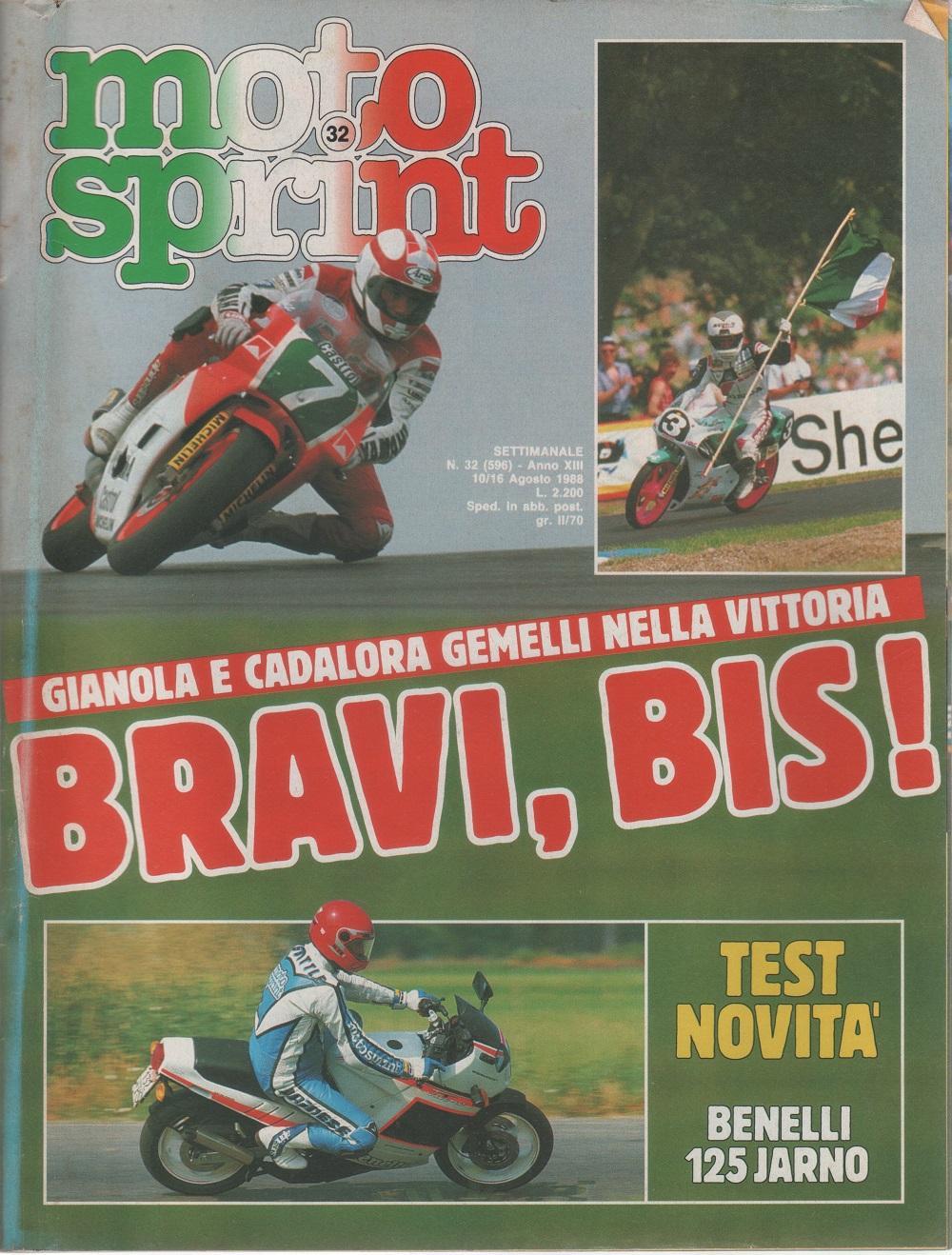 Motor sprint. n. 32-1988. Gianola e Cadalora gemelli nella vittoria