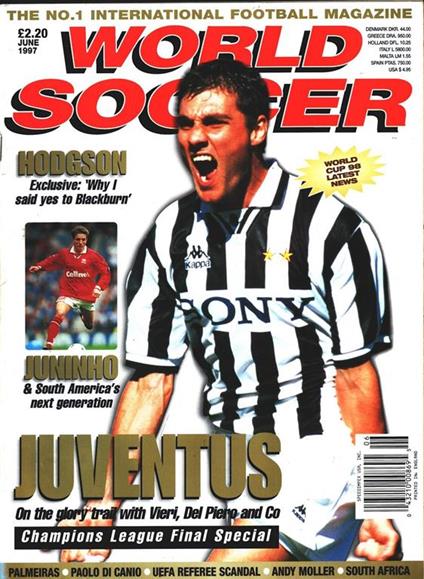 World Soccer. 1997 june. Juventus, Hodgson, Juninho - copertina