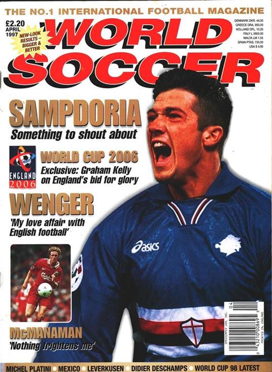 World Soccer. 1997 april. Sampdoria, Wenger, McManaman - copertina