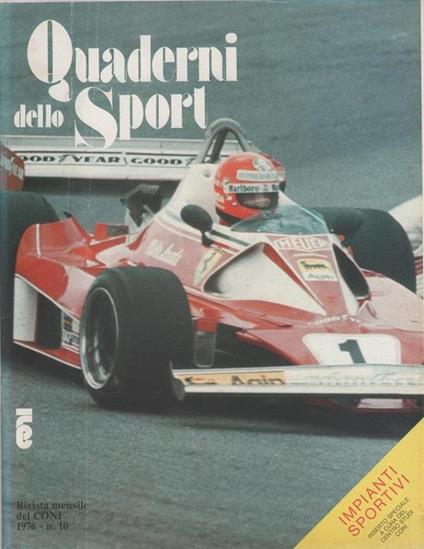 Quaderni dello Sport. Rivista ufficiale CONI. 1976 n. 10. Inserto impianti sportivi - copertina