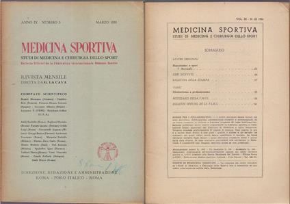 Studi di Medicina e Chirurgia dello Sport Anno IX Numero 3 - Marzo 1955 - copertina