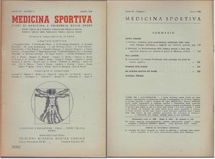 Studi di Medicina e Chirurgia dello Sport Anno XII Numero 3 - Marzo 1958 - copertina