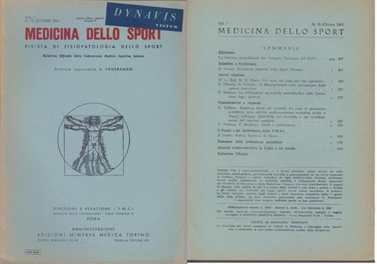 Medicina dello Sport N. 10 Ottobre 1961 - copertina