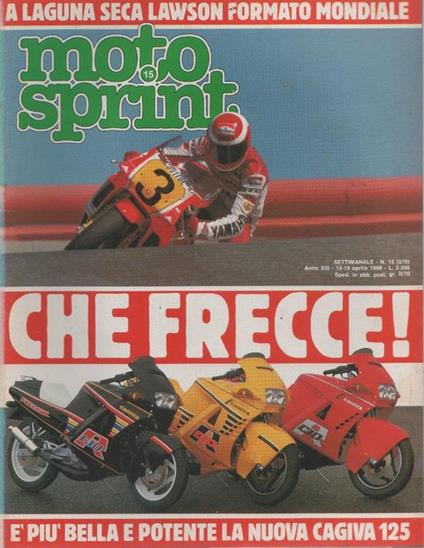 Moto sprint. n. 15 - 1988. Cagiva 125 - copertina